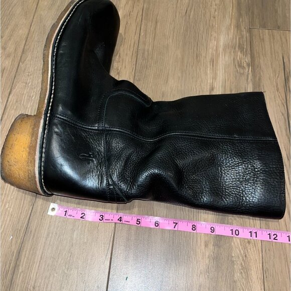 Frye Vintage Black Leather High Boots Women’s Size 12 - Picture 14 of 14